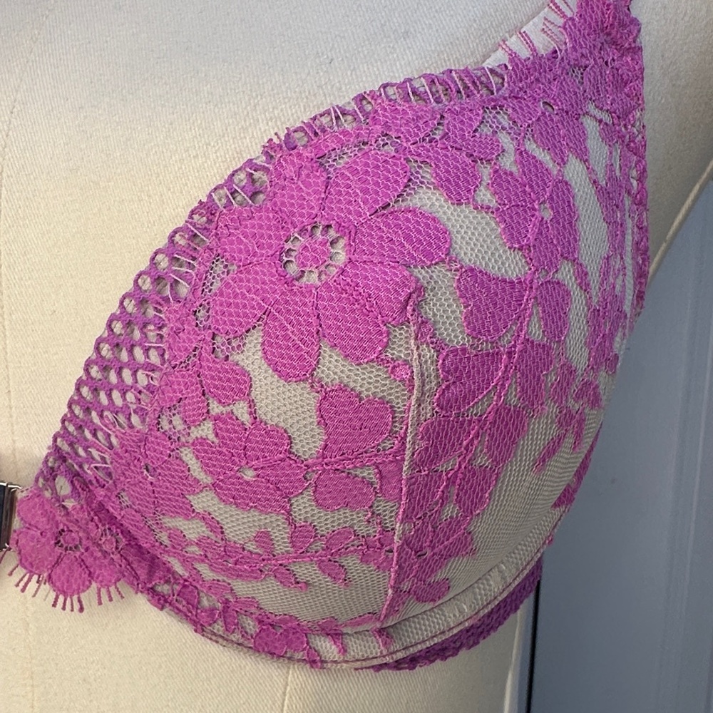 Victoria’s Secret Dream Angels Push-up Racer Back Front Closure Pink Bra 34B - Picture 4 of 15